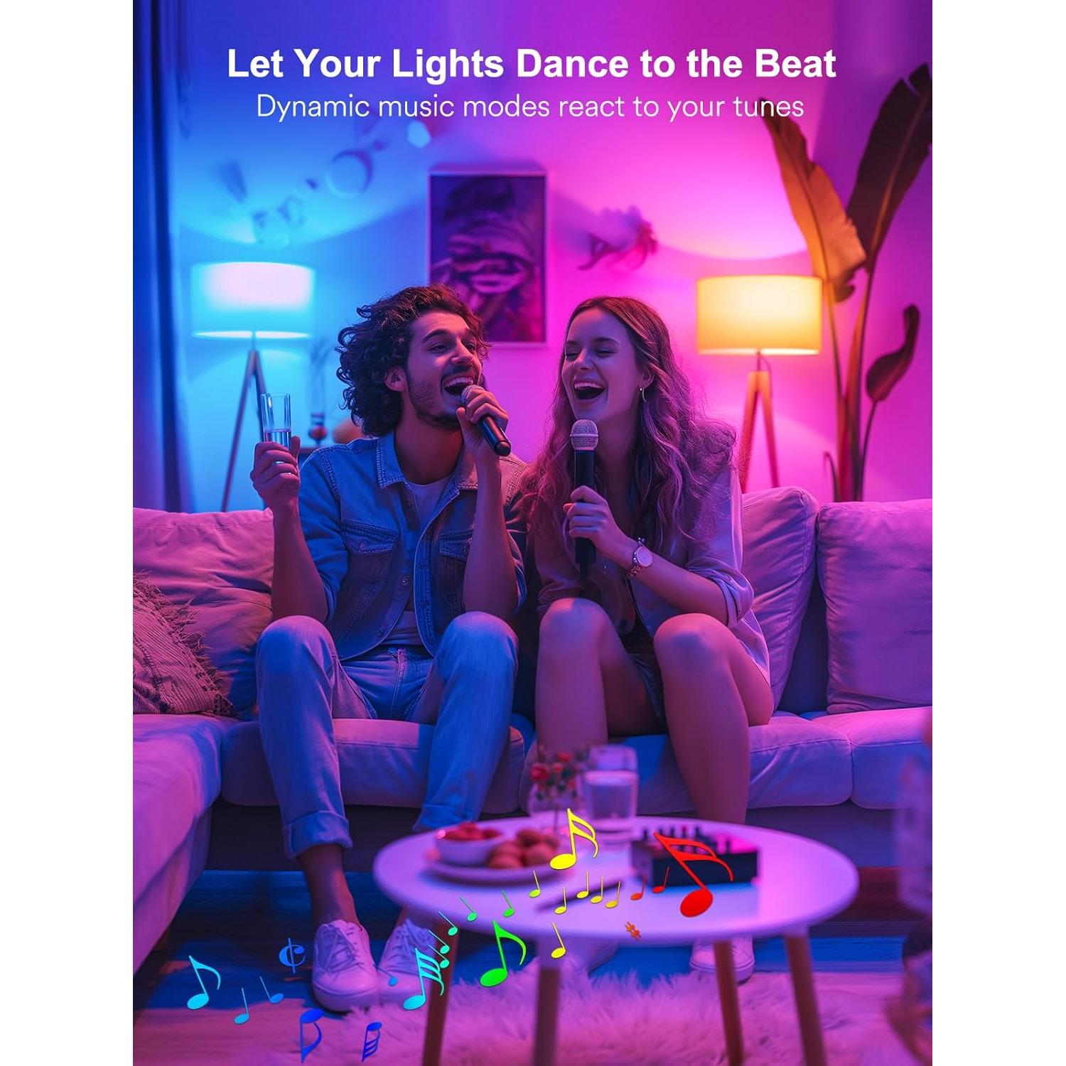 Bombillas Inteligentes ANGELHALO LED A19 RGBW 800 Lúmenes Paquete de 2