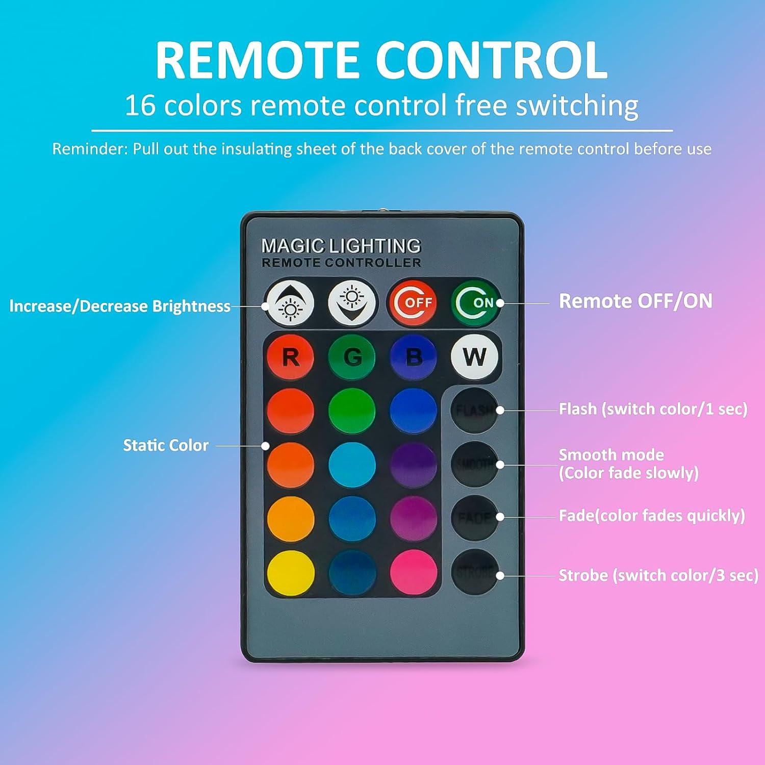 Bombillas LED RGBW Bestview E27 5W con control remoto - 2 unidades