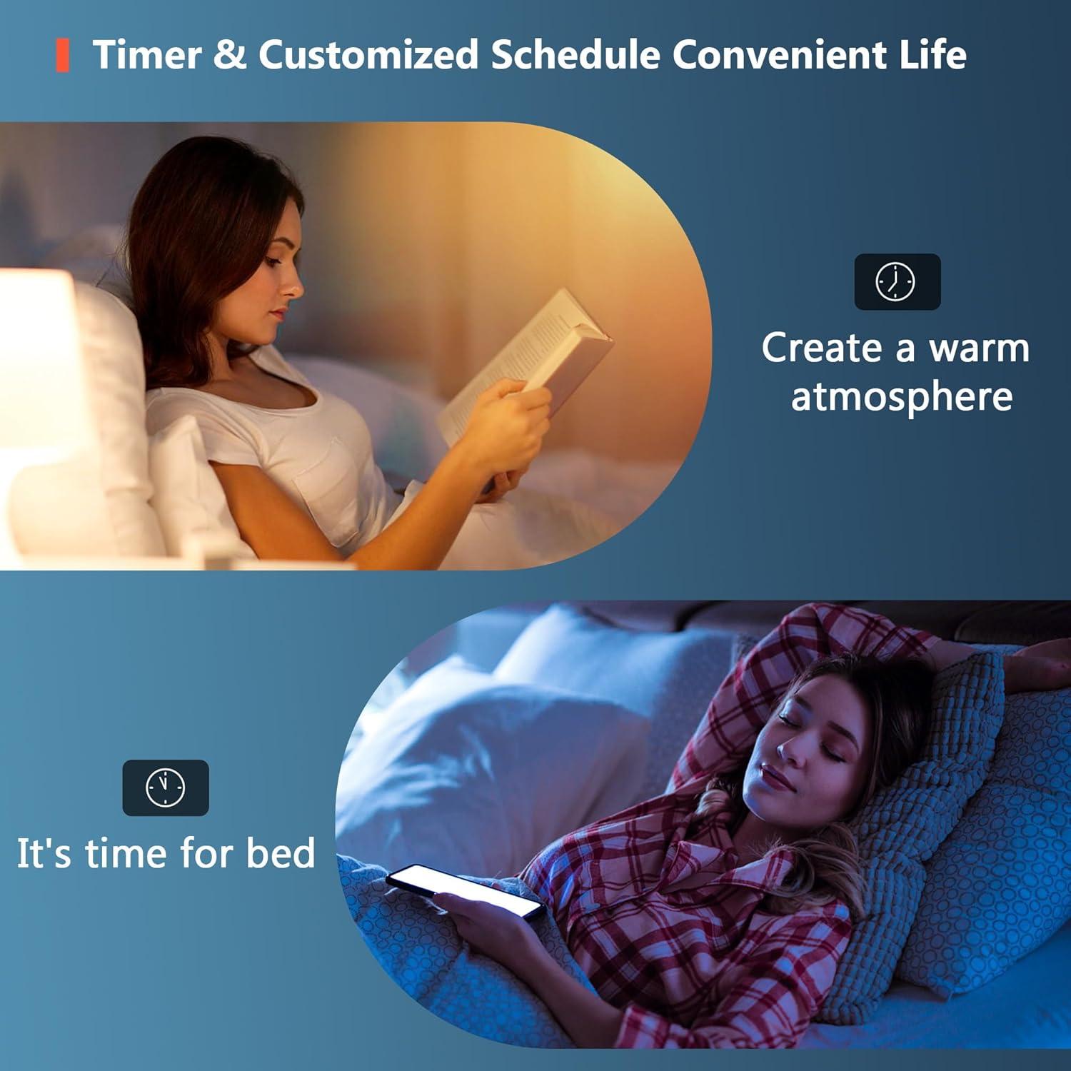 Bombillas Inteligentes OHLUX A19 10W RGB 8 Pack WiFi 2.4GHz