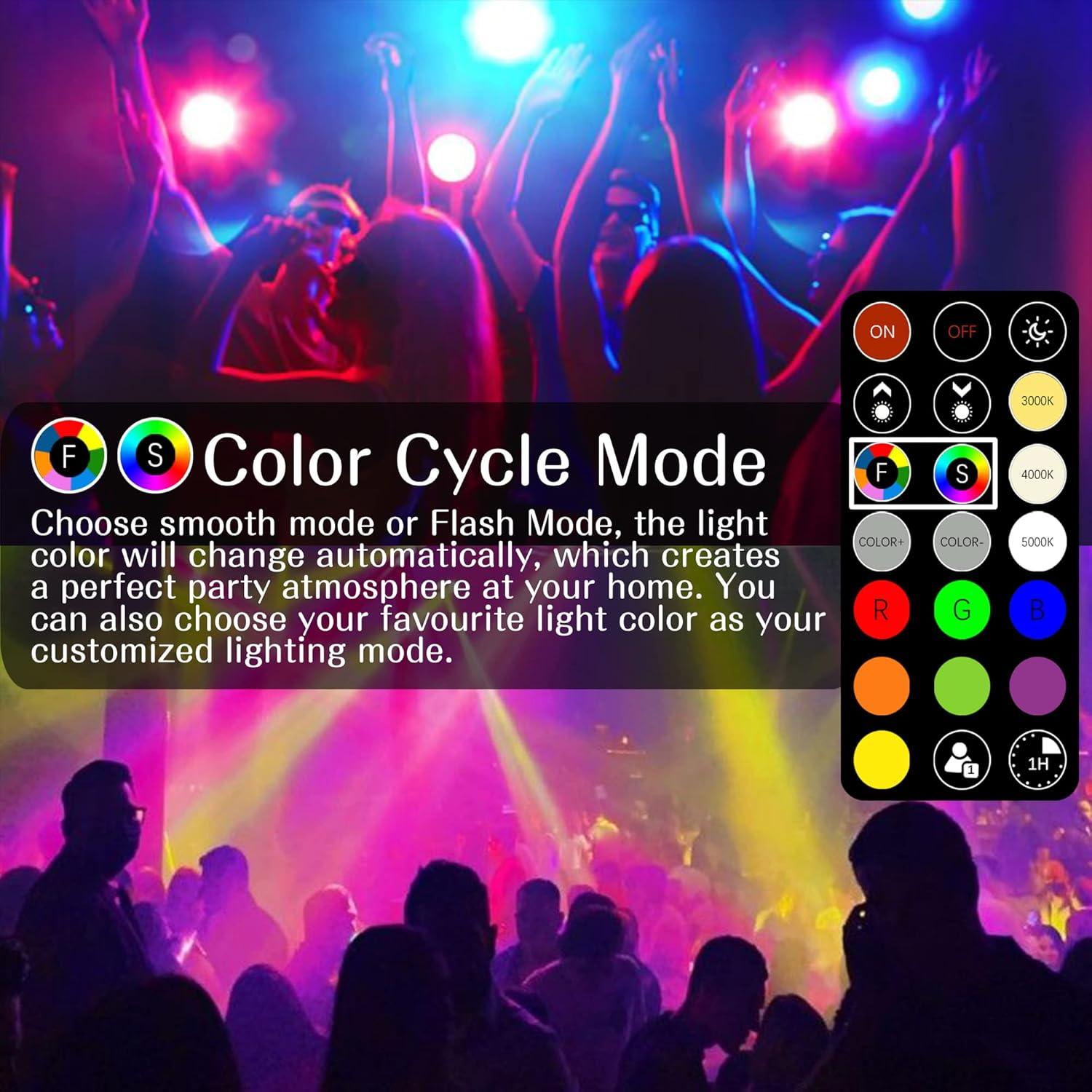 Bombilla LED RGB Nawvace A50 5W 30 Colores Control Remoto