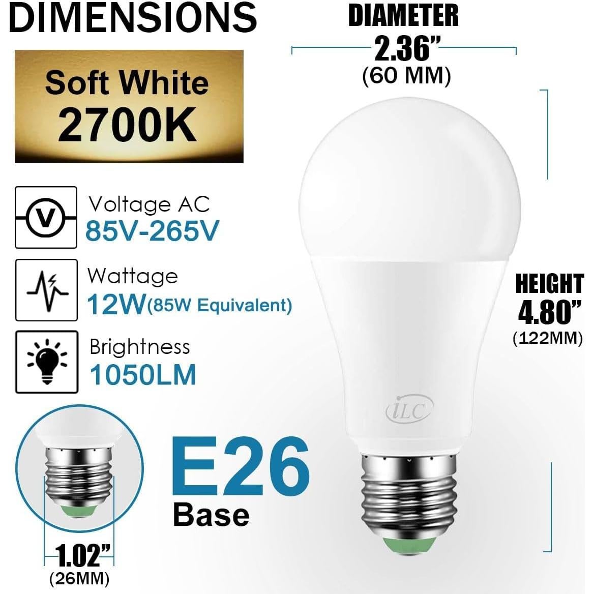 Bombilla LED iLC 12W RGB Control Remoto 2700K Paquete de 4