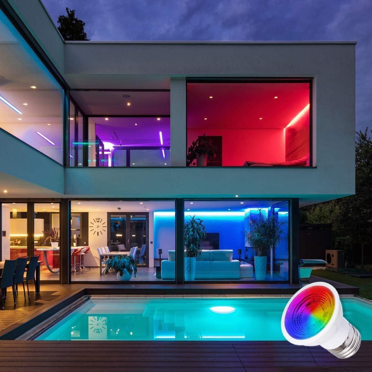 Bombillas LED RGB iLC Par16 5W E26 12 Colores Control Remoto