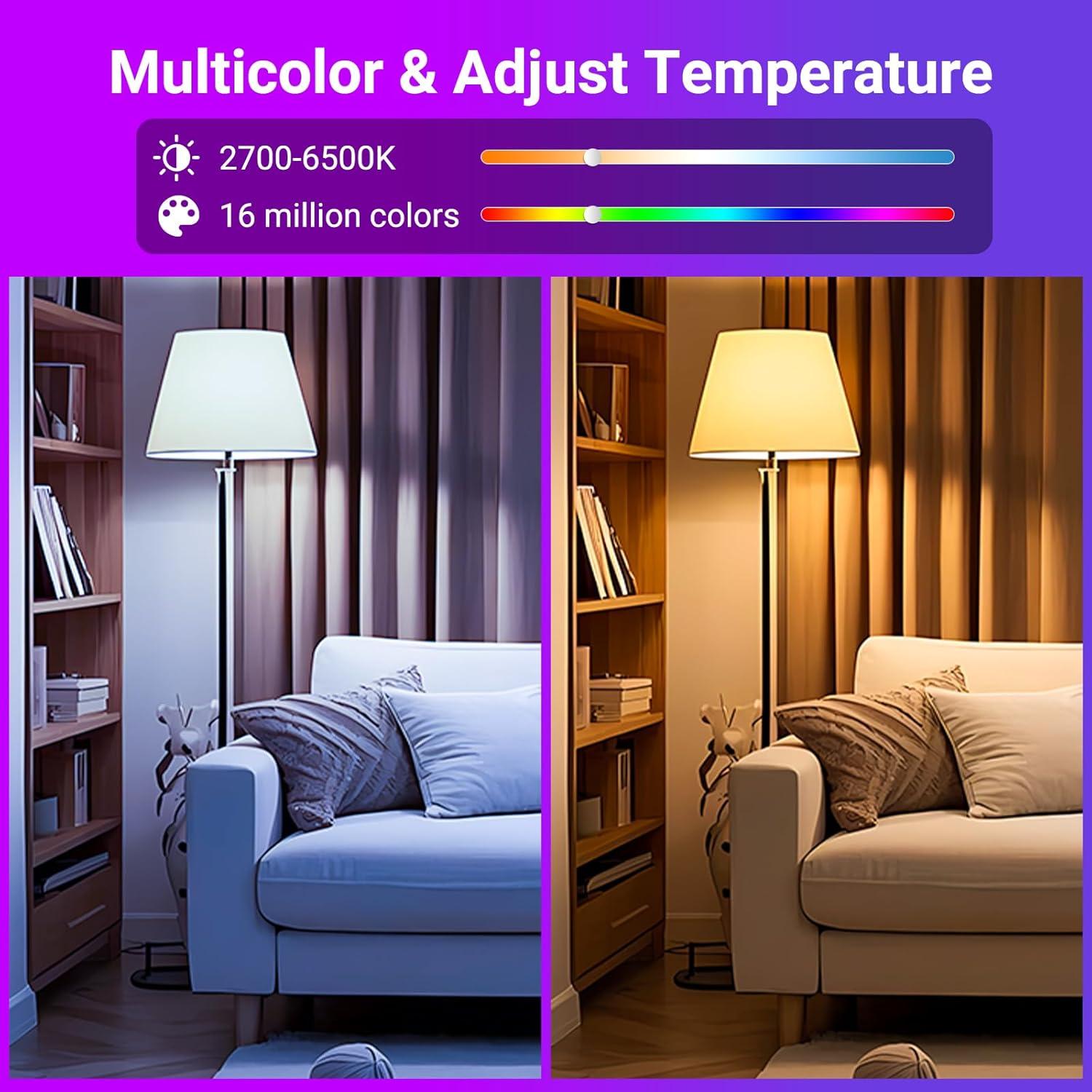 Bombillas Inteligentes TJOY LED RGB 9W WiFi Alexa Google 800LM