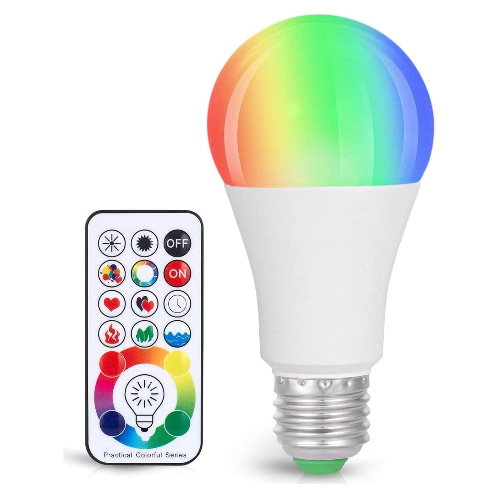 Bombilla LED RGBW SUNNEST 10W E26 820LM Regulable con Control Remoto