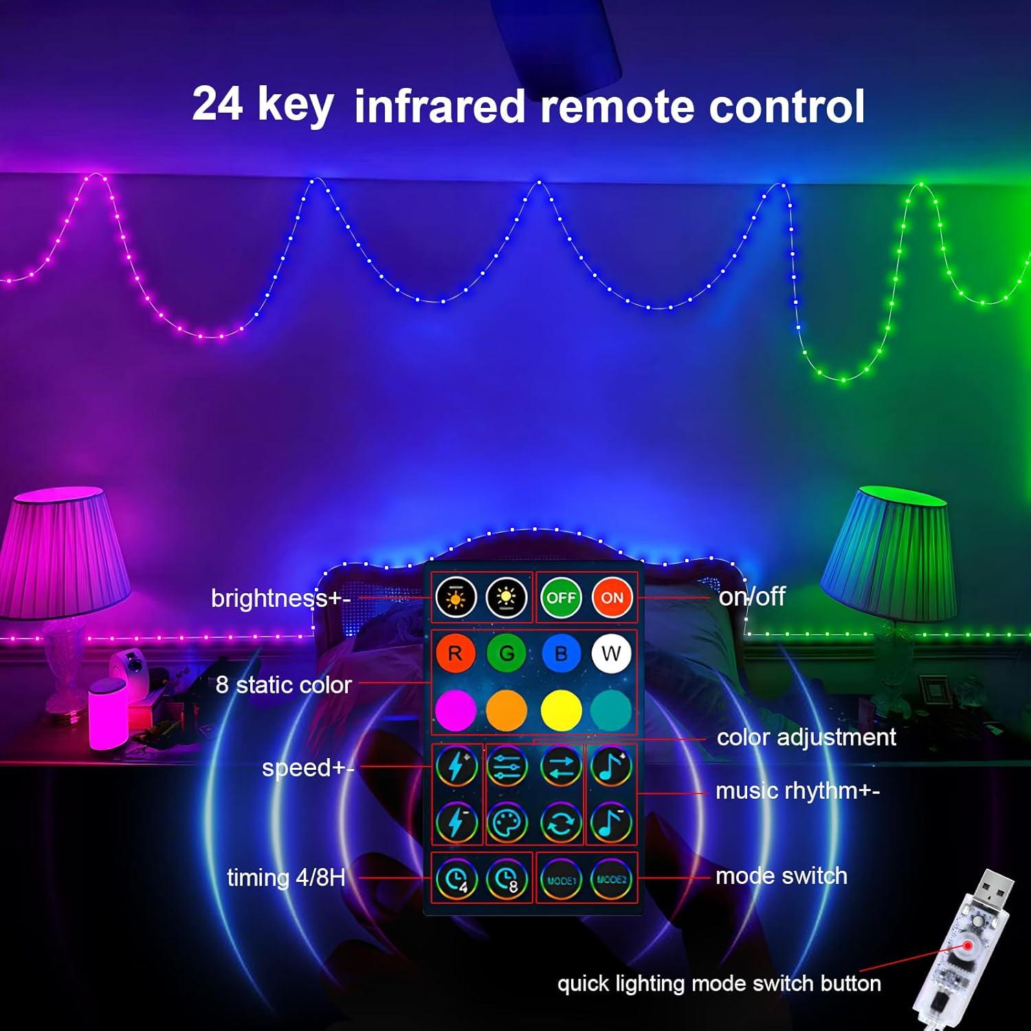 Luces de Cuerda LED 20m Super RGB con Control Remoto y App