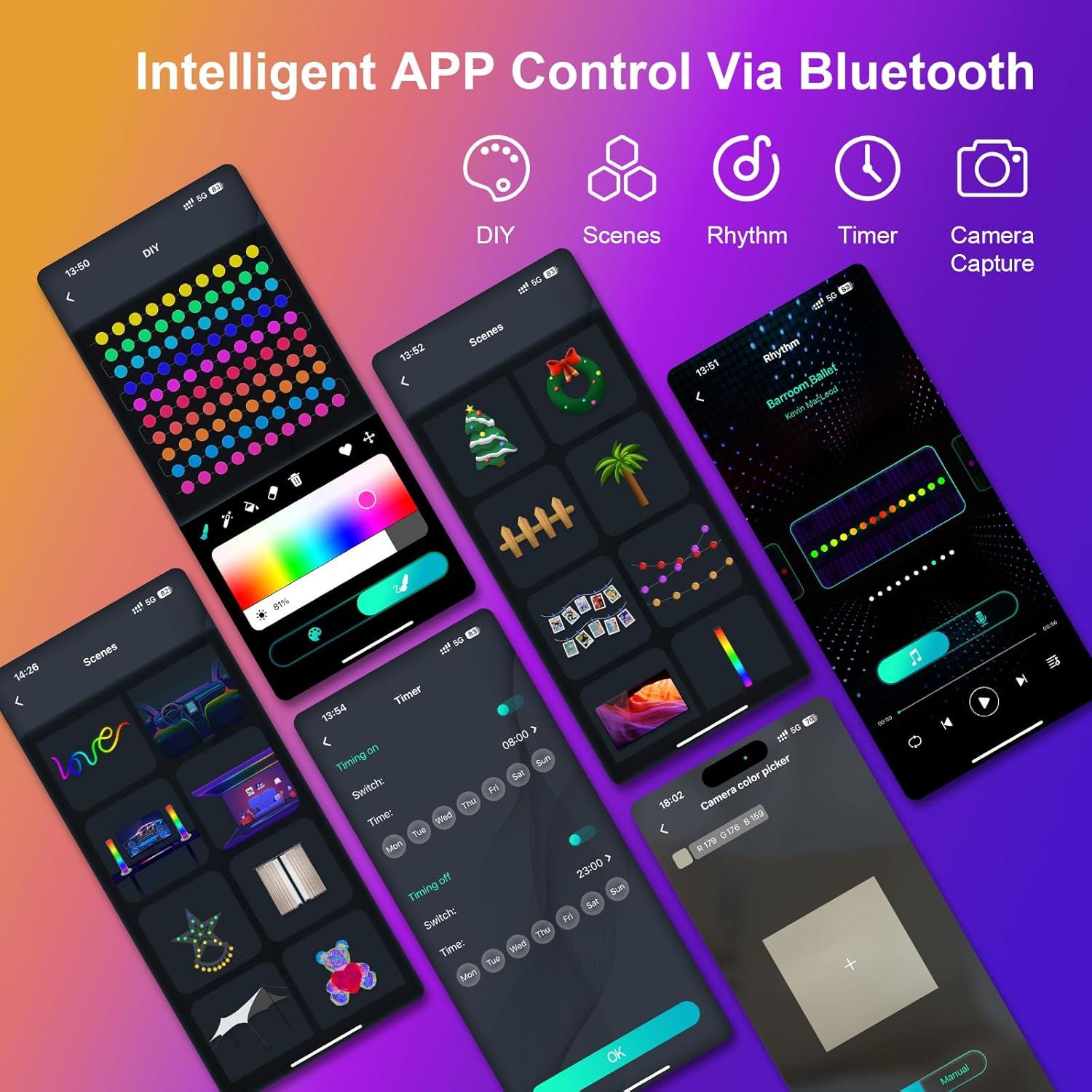 Luces de Cuerda LED 20m Super RGB con Control Remoto y App