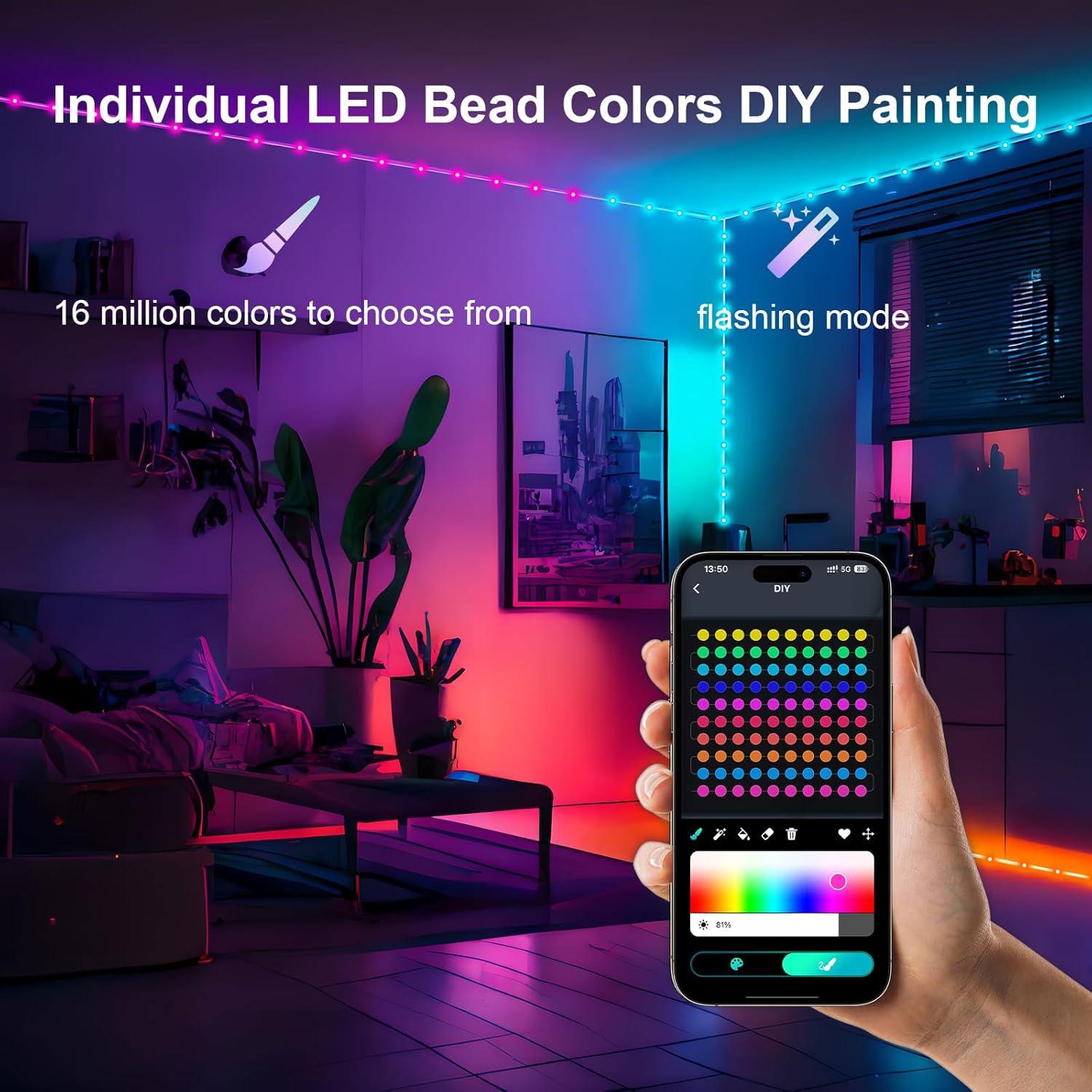 Luces de Cuerda LED 20m Super RGB con Control Remoto y App