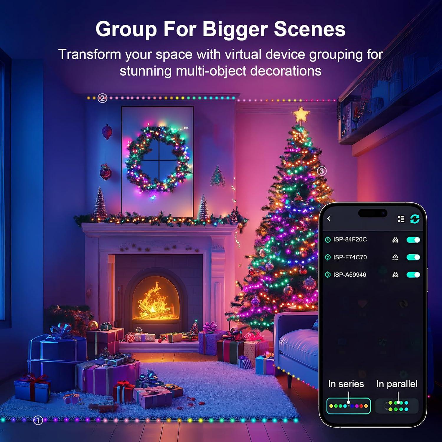 Luces de Cuerda LED 20m Super RGB con Control Remoto y App
