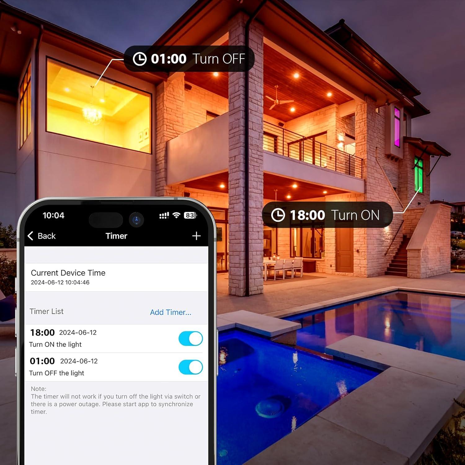 Bombillas LED Inteligentes E26 9W RGB Regulables Paquete 10