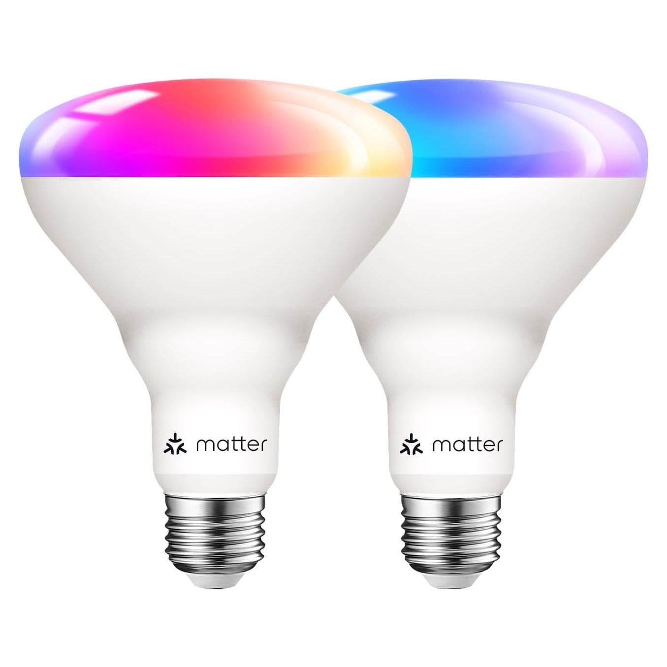 Bombilla Inteligente ANWIO BR30 RGB WiFi E26 8.5W Paquete de 2