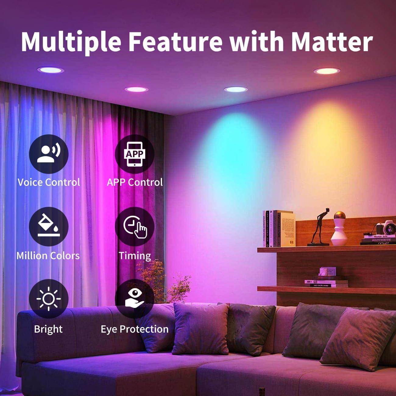 Bombilla Inteligente ANWIO BR30 RGB WiFi E26 8.5W Paquete de 2