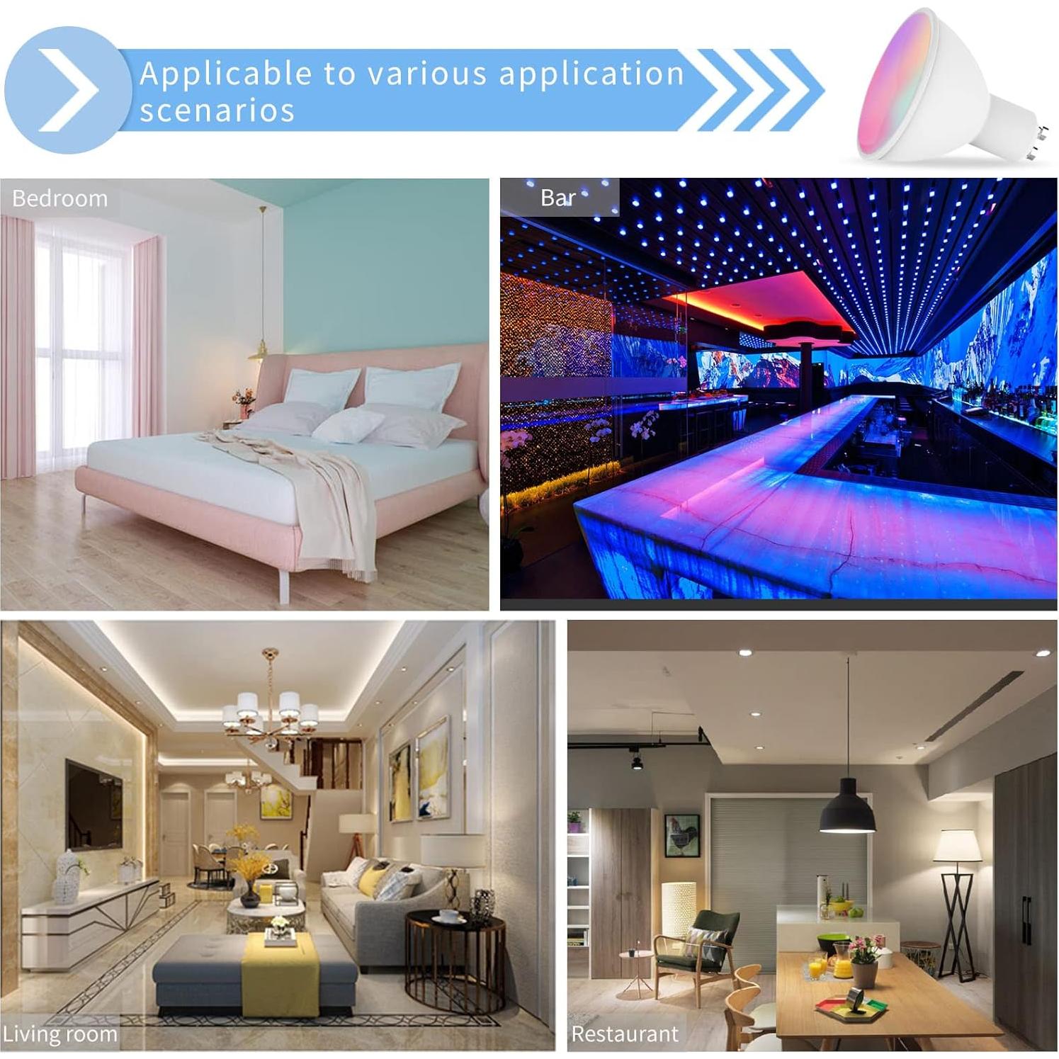 Bombilla Inteligente XFOX GU10 WiFi 300 Lúmenes RGB Ajustable