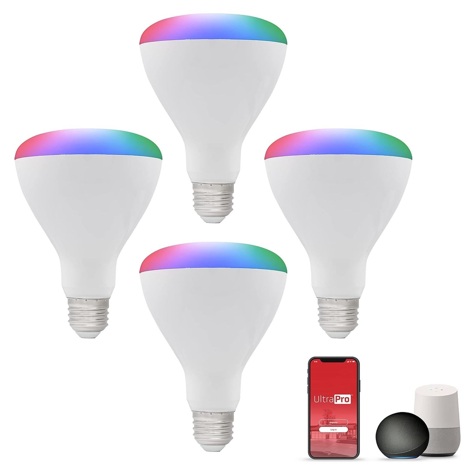 Bombilla LED Inteligente Wi-Fi UltraPro BR30 4 Unidades RGB