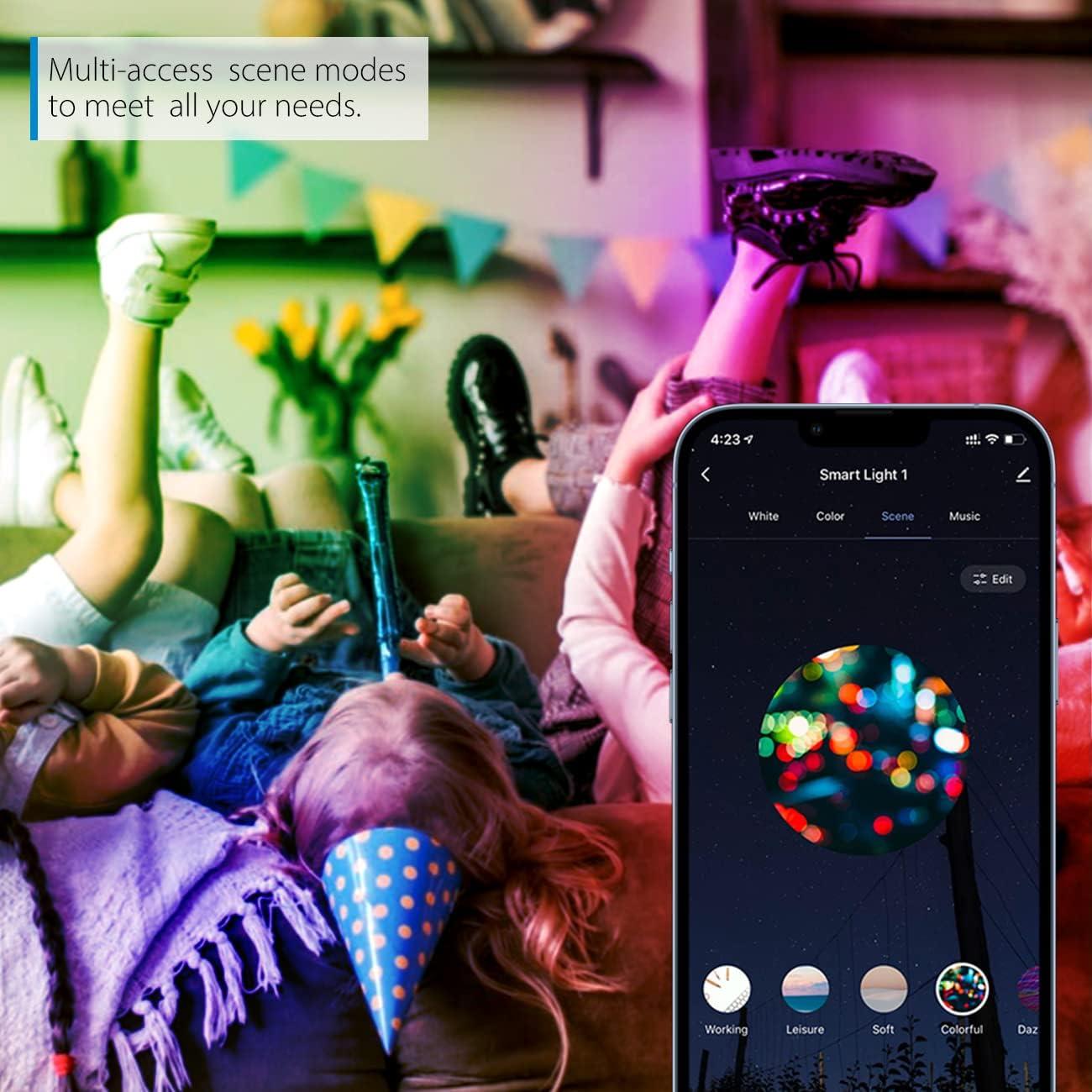 Bombillas Inteligentes LVWIT A19 LED RGB 8.5W E26 - Paquete de 4