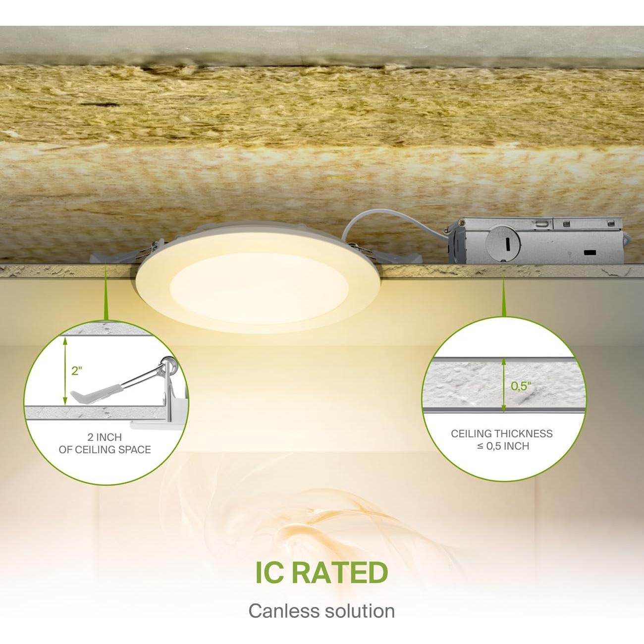 Paquete de 6 Luces LED Empotradas ASD RGBW 15W 2700K-6500K