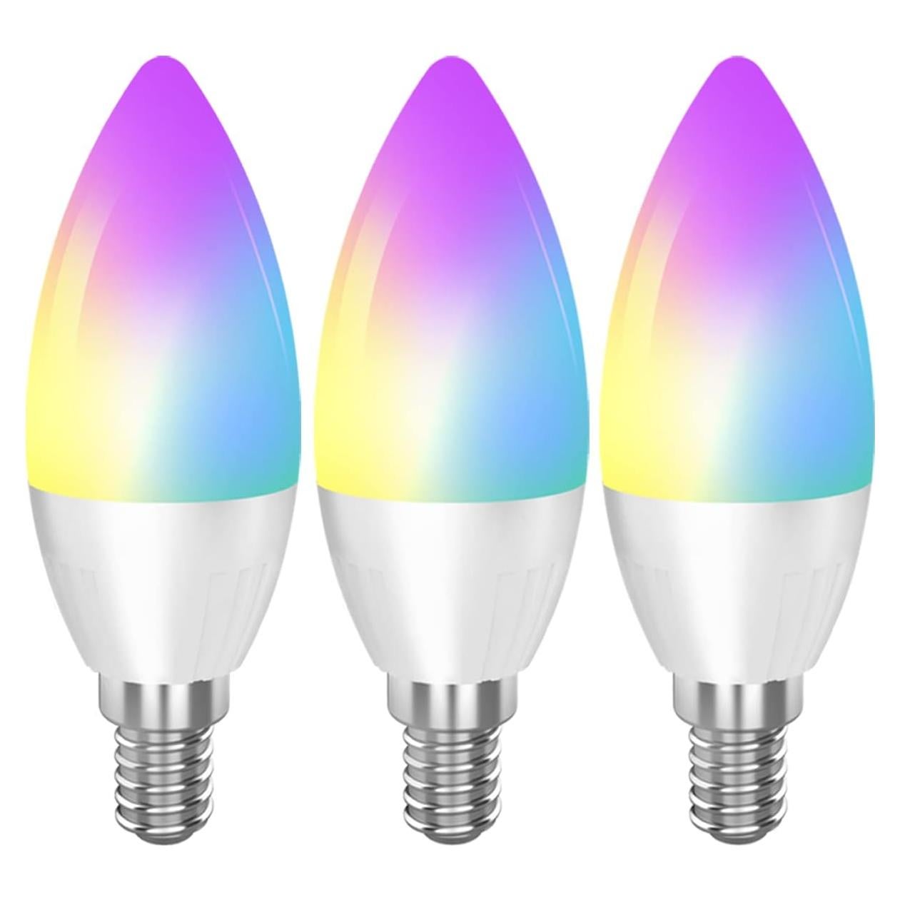 Bombilla LED inteligente E12 CMARS RGB regulable 3 unidades