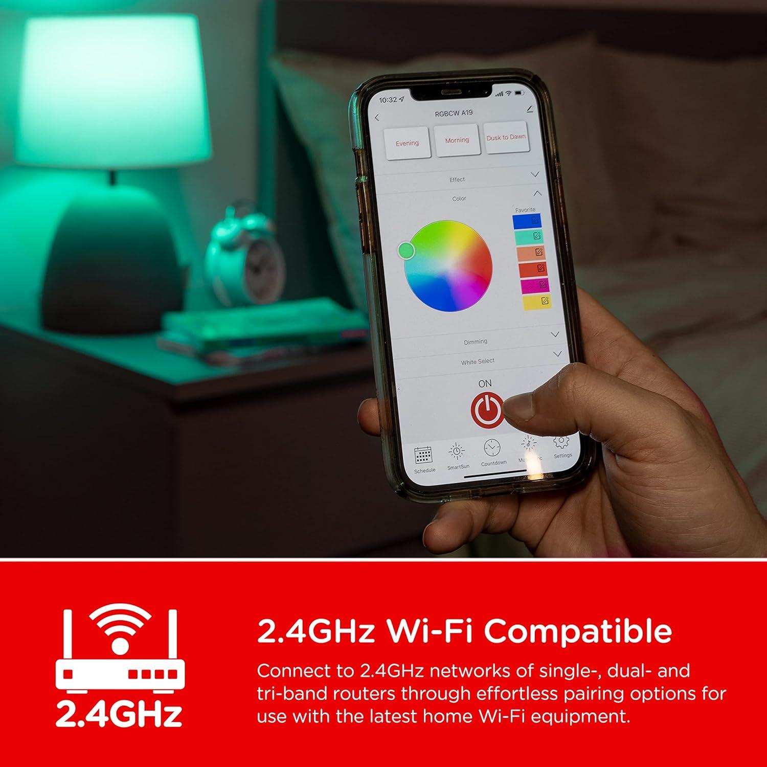 Bombilla LED Inteligente Wi-Fi UltraPro A19 4 Paquete RGB 60W