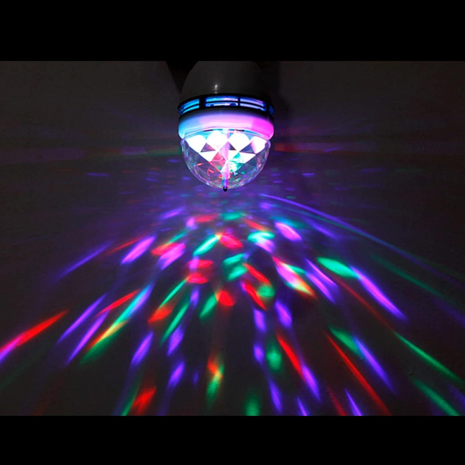 Bombilla LED RGB Luqeeg E27 3W, Luz Estroboscópica para Fiestas