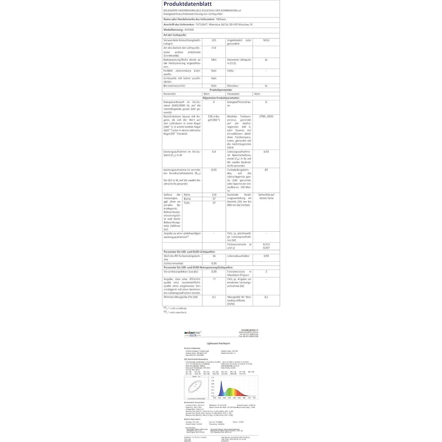 Bombilla LED de Vela RGB+CCT LGIDTECH FUT108 4W E14