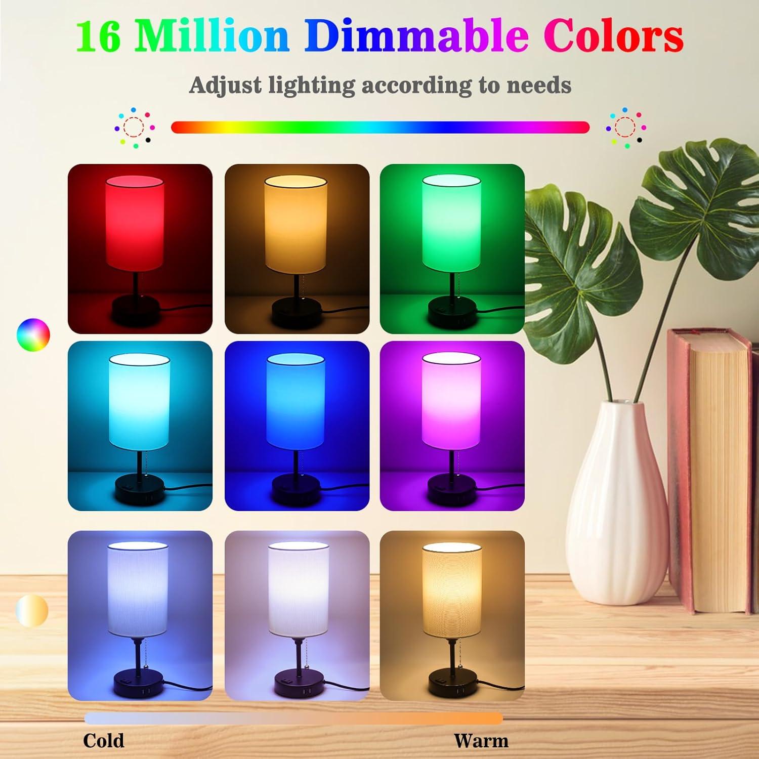 Lámpara de Mesa LED RGB WiFi TCEUMIK Regulable 16 Millones Colores