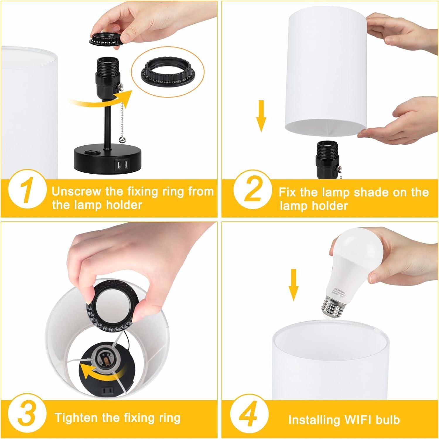 Lámpara de Mesa LED RGB WiFi TCEUMIK Regulable 16 Millones Colores