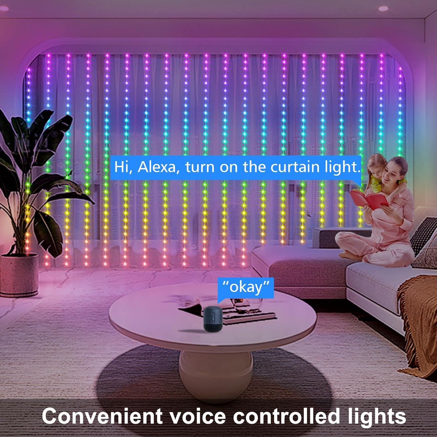 Luces de Cortina LED Echosari 600 RGB 6.1m x 3.0m Smart