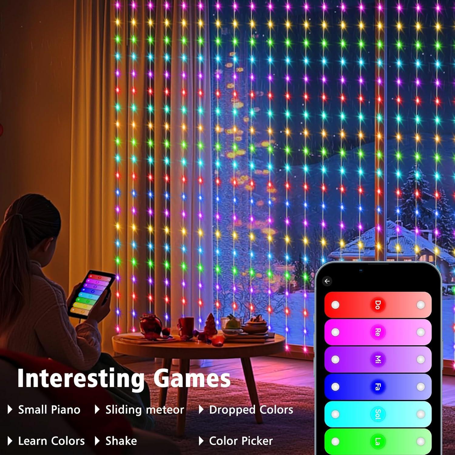 Luces de Cortina LED Echosari 600 RGB 6.1m x 3.0m Smart