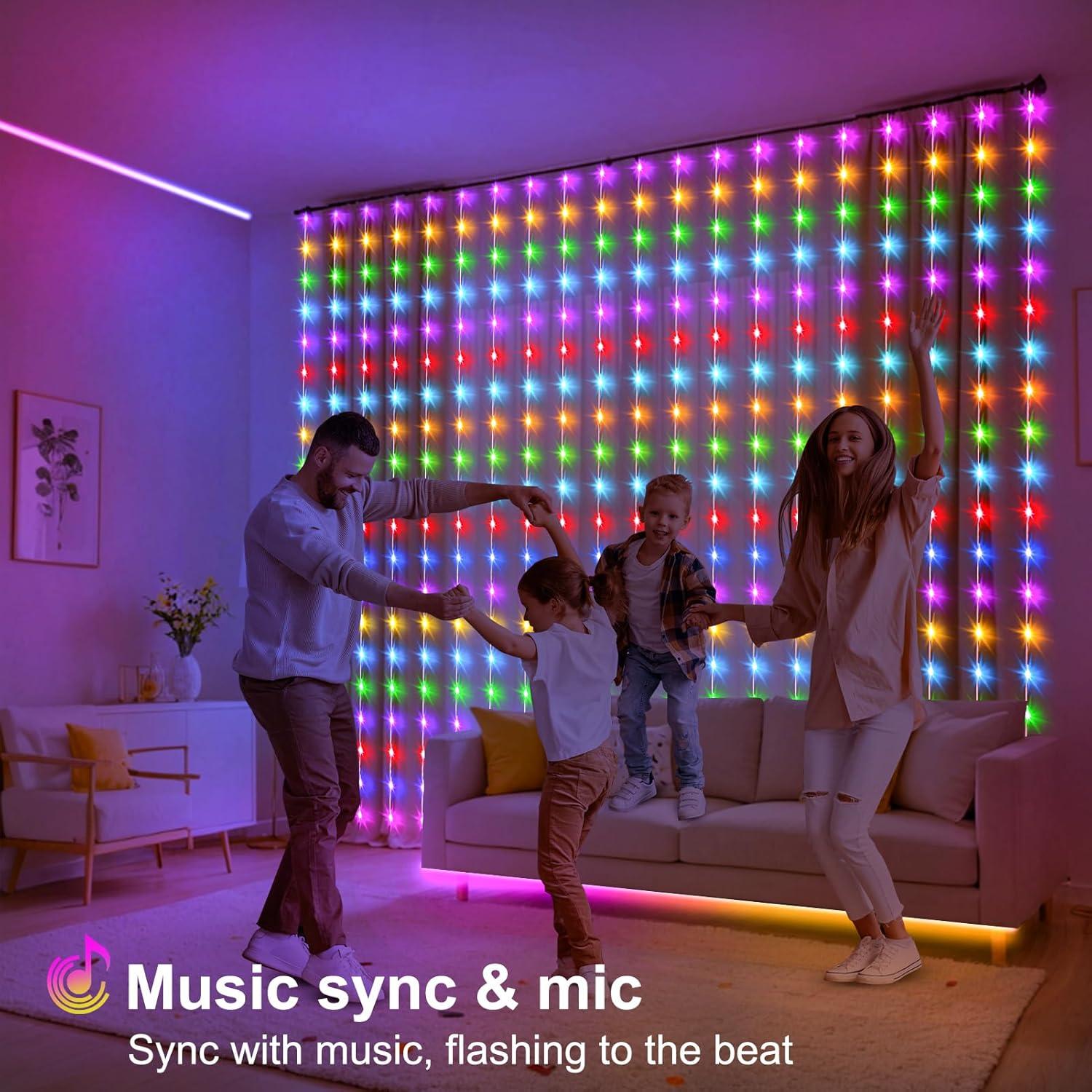 Luces de Cortina LED Echosari 600 RGB 6.1m x 3.0m Smart