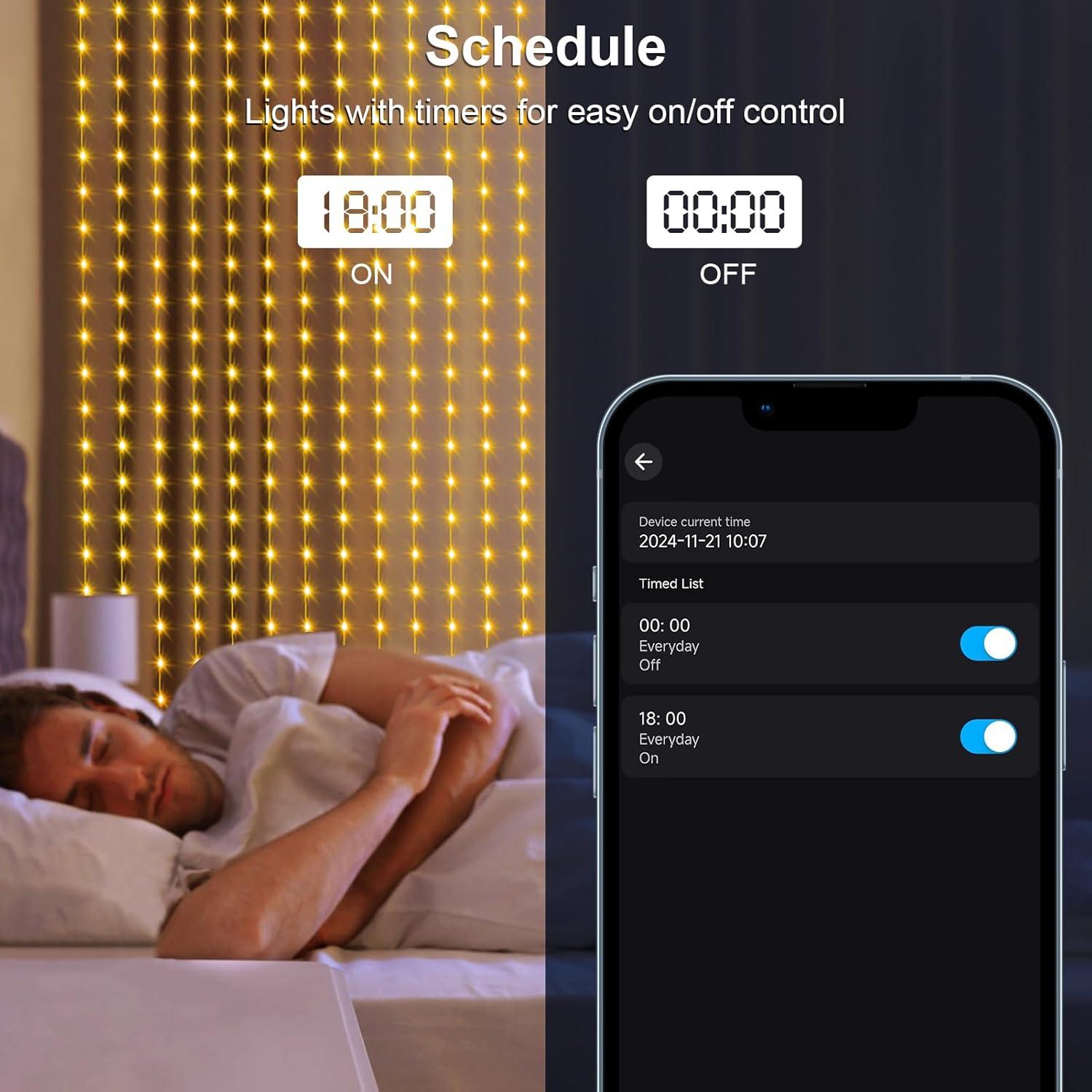 Luces de Cortina LED Echosari 600 RGB 6.1m x 3.0m Smart