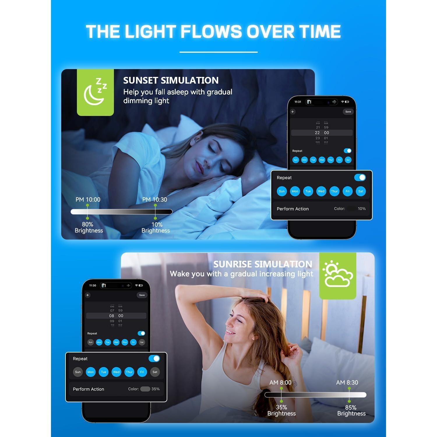 Bombillas LED Inteligentes Vanance 4Pack E26 800LM RGB WiFi