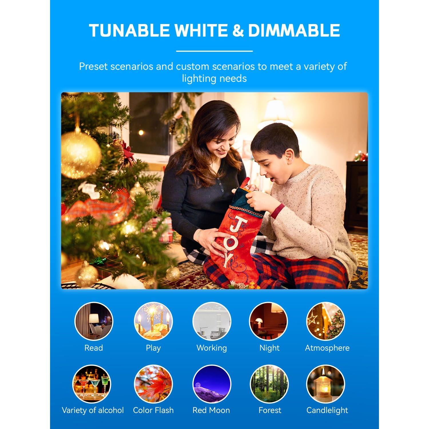 Bombillas LED Inteligentes Vanance 4Pack E26 800LM RGB WiFi