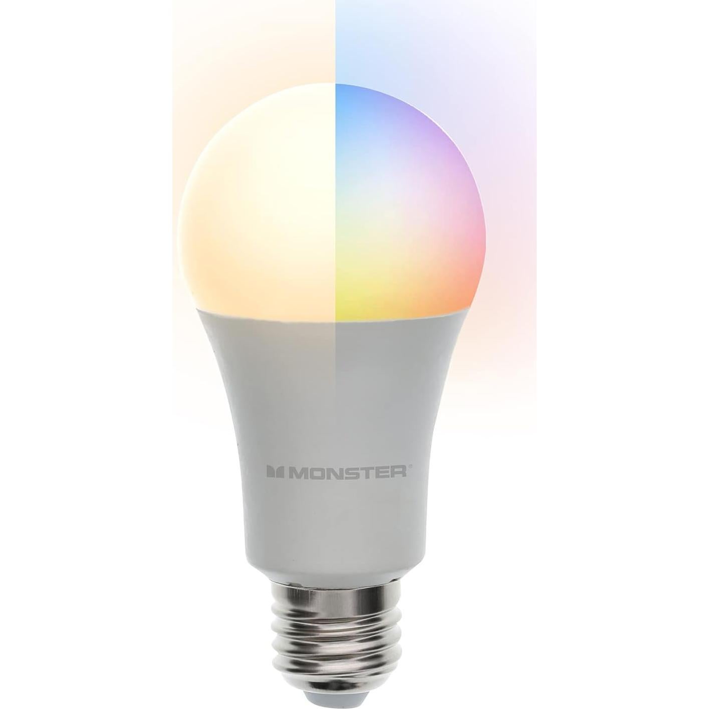 Bombilla LED Multicolor y Blanca Cálida Monster, 9W, Wi-Fi