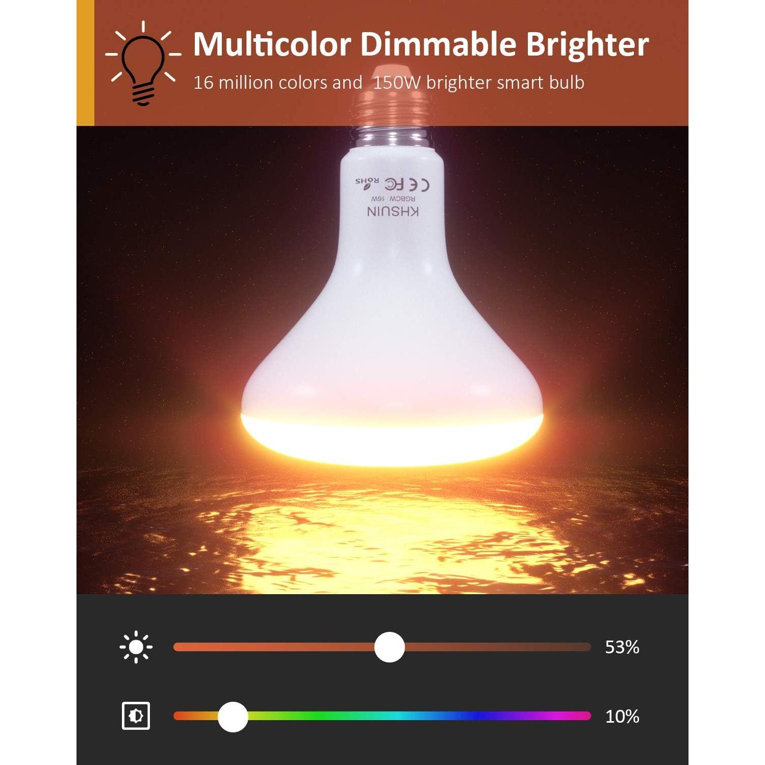 Bombillas LED Inteligentes KHSUIN BR30 16W 1600LM 4 Piezas