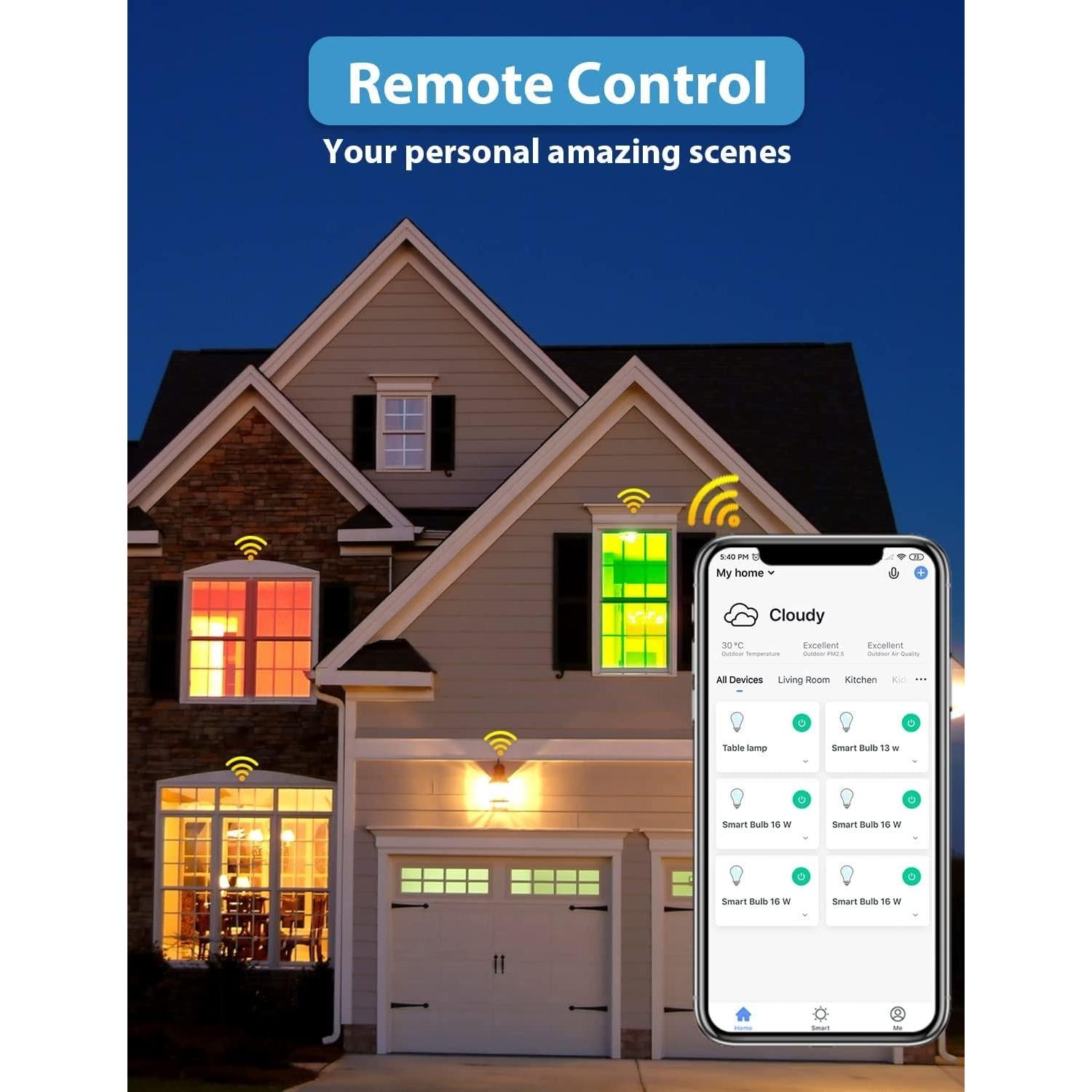 Bombillas LED Inteligentes KHSUIN BR30 16W 1600LM 4 Piezas