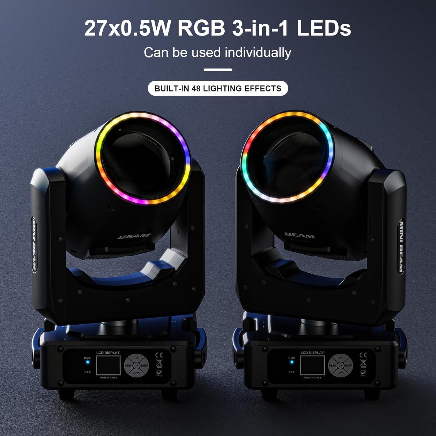 4PCS Luz de Cabeza Móvil 350W RGB DMX512 con Efectos Prisma