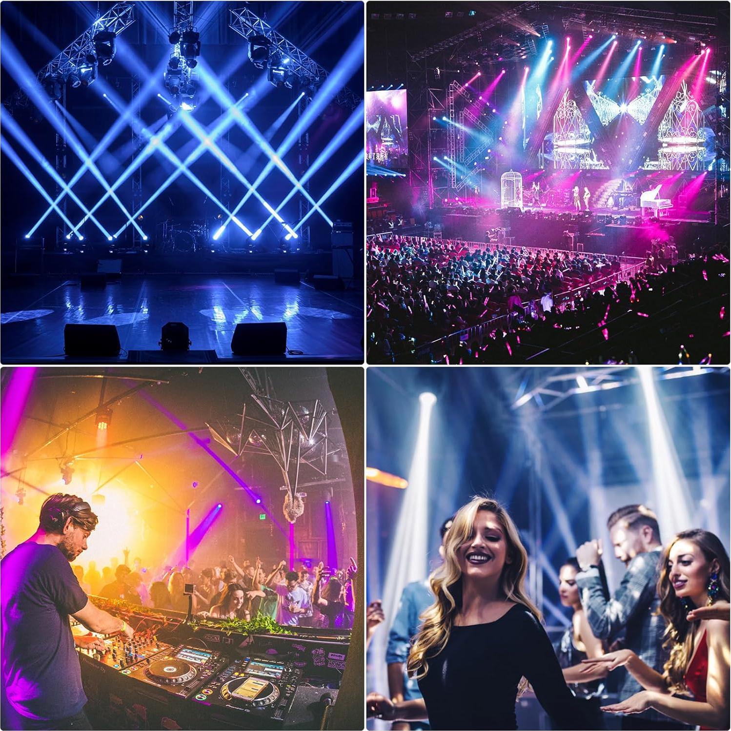 4PCS Luz de Cabeza Móvil 350W RGB DMX512 con Efectos Prisma