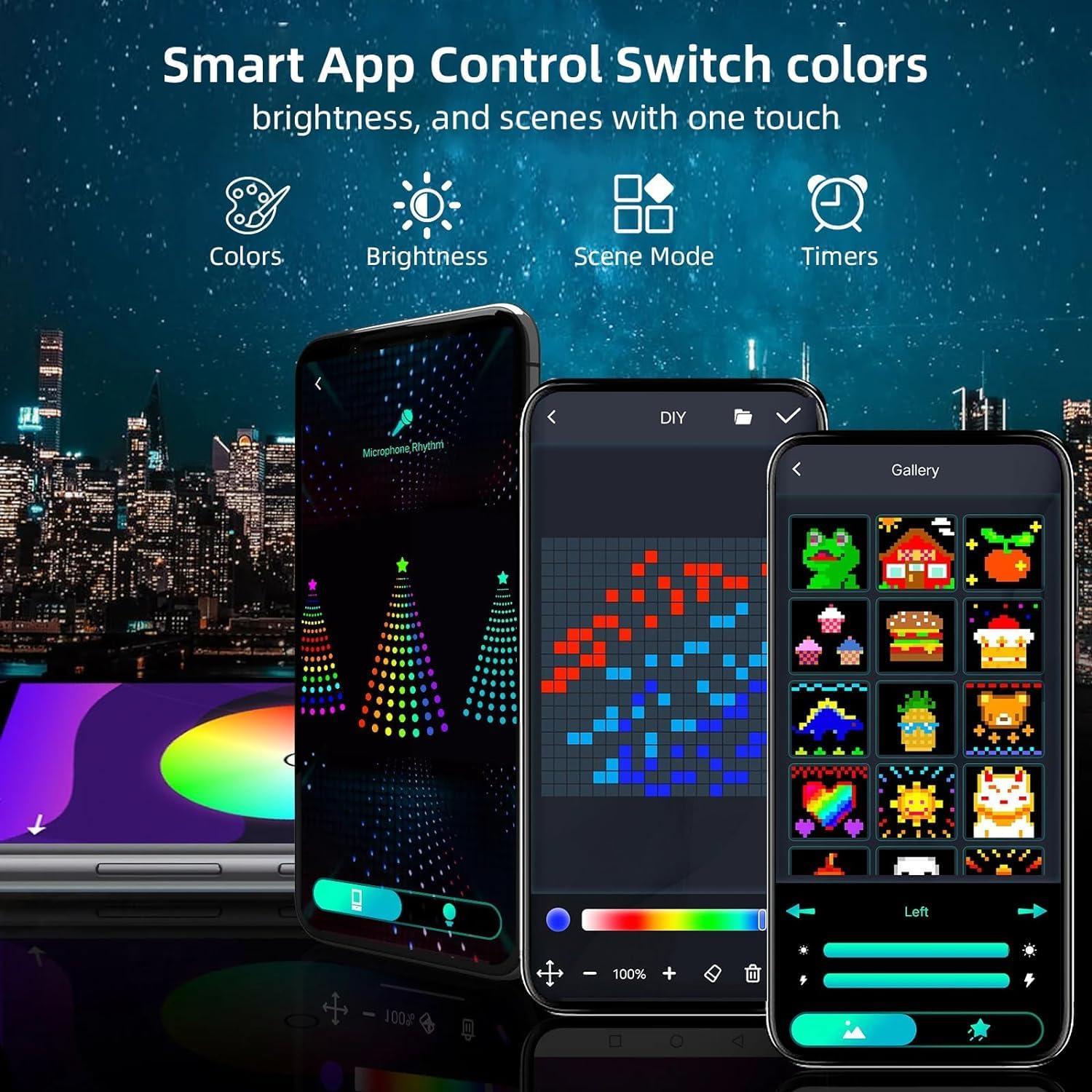 Luces de Navidad Inteligentes MIMIRGB 2.13m 400 LED RGB+Blanco