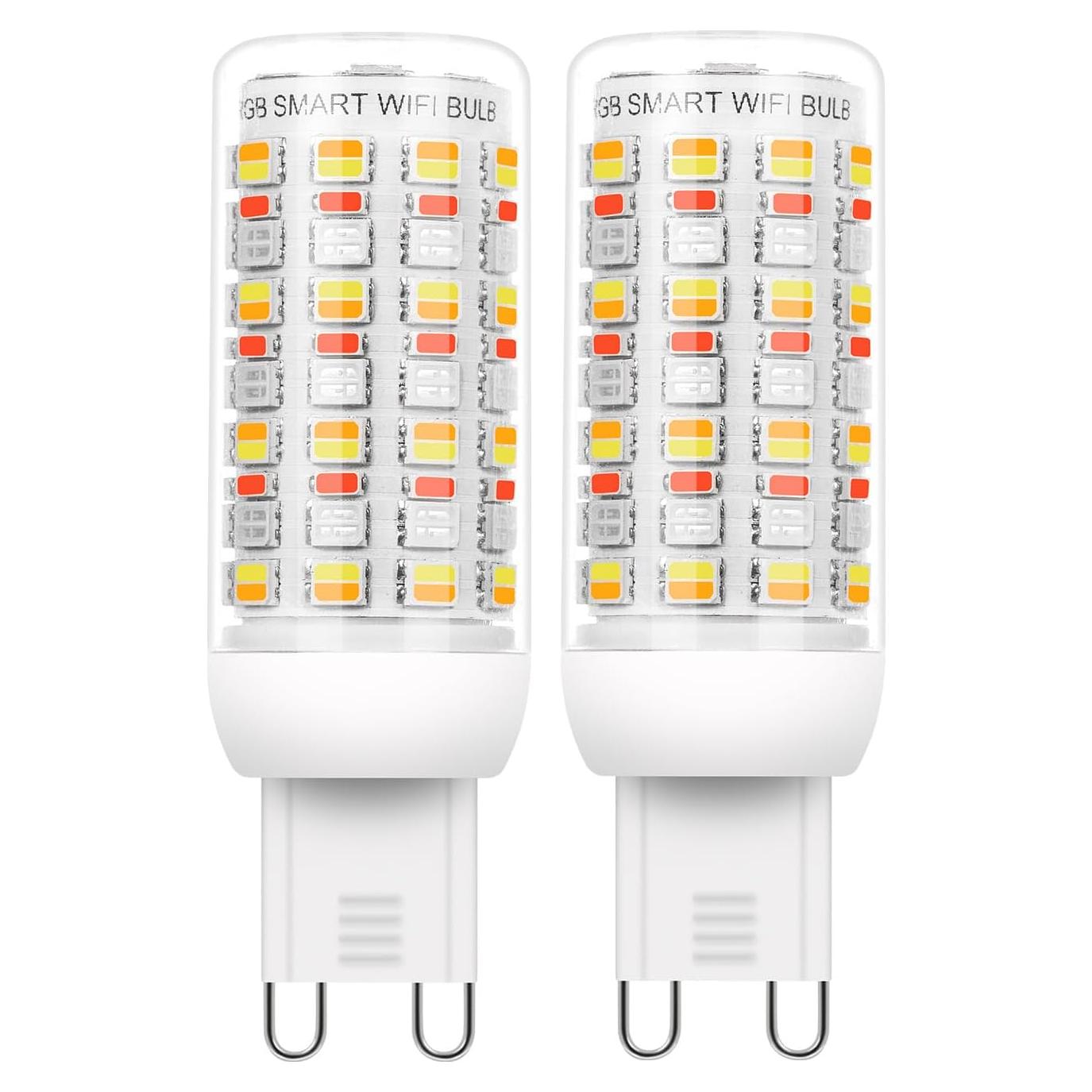 Bombillas LED G9 Inteligentes I-SHUNFA Wi-Fi 2 Pzas RGBCW
