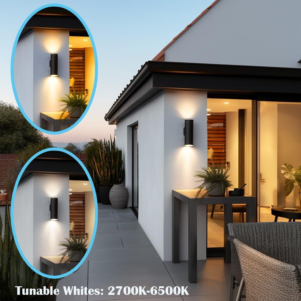 Luces de Pared Exteriores iYogaled RGB Control Remoto 2 Paquete