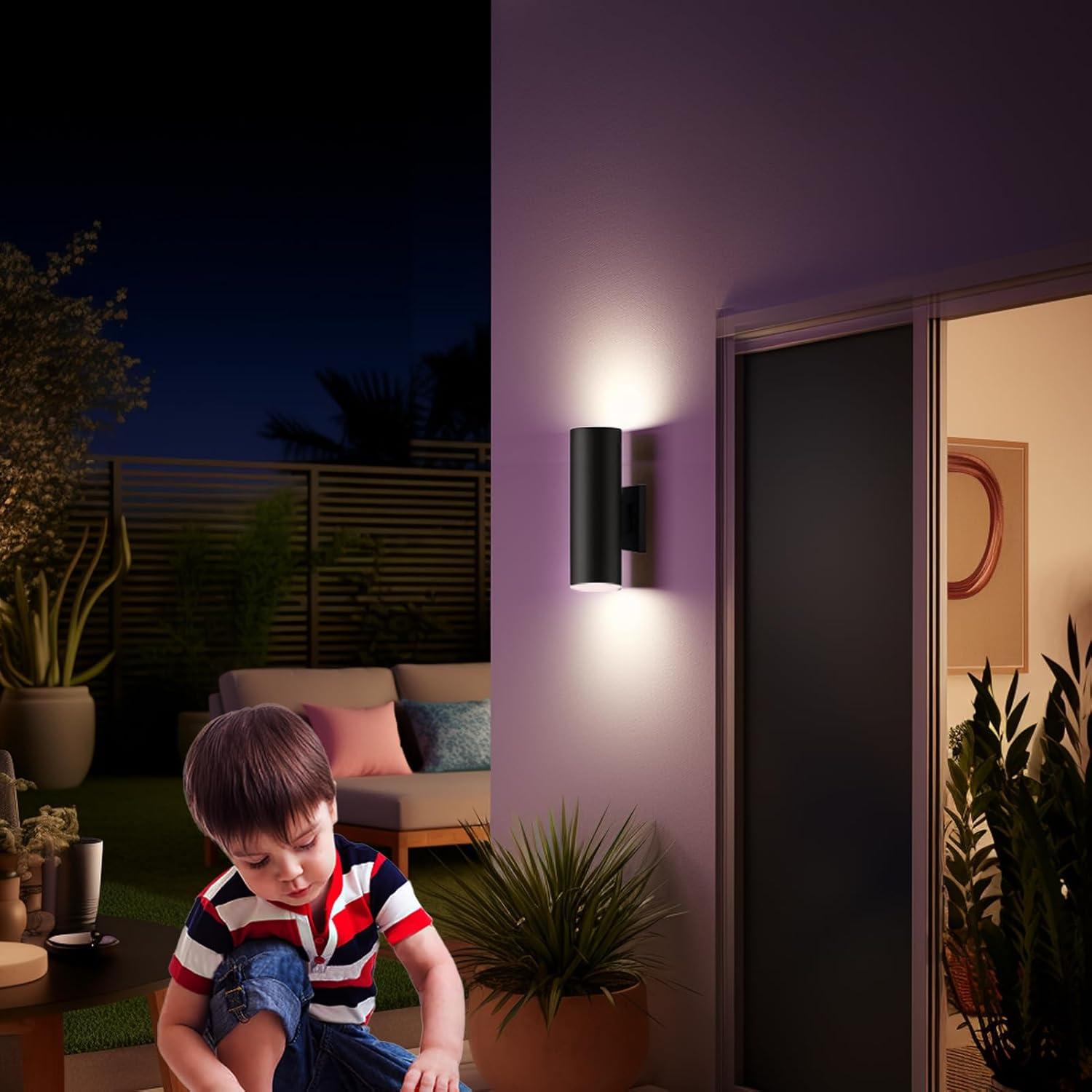 Luces de Pared Exteriores iYogaled RGB Control Remoto 2 Paquete