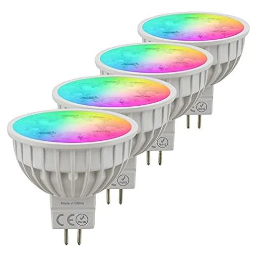 Bombilla LED MR16 inteligente RGB+CCT 4W GU5.3 - Paquete de 4