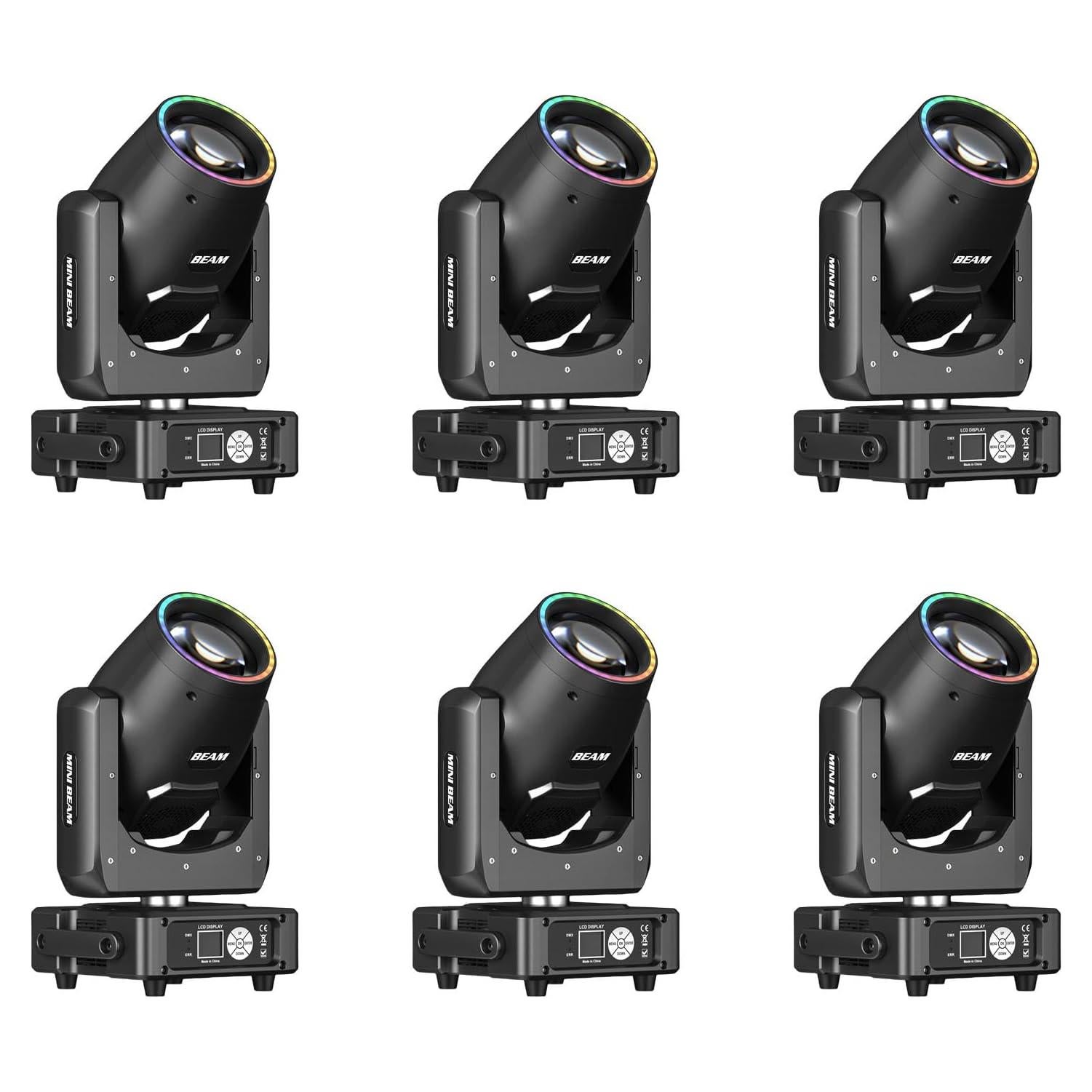 Mini Luz de Cabeza Móvil GdjRttk 350W con LED RGB 6Pack