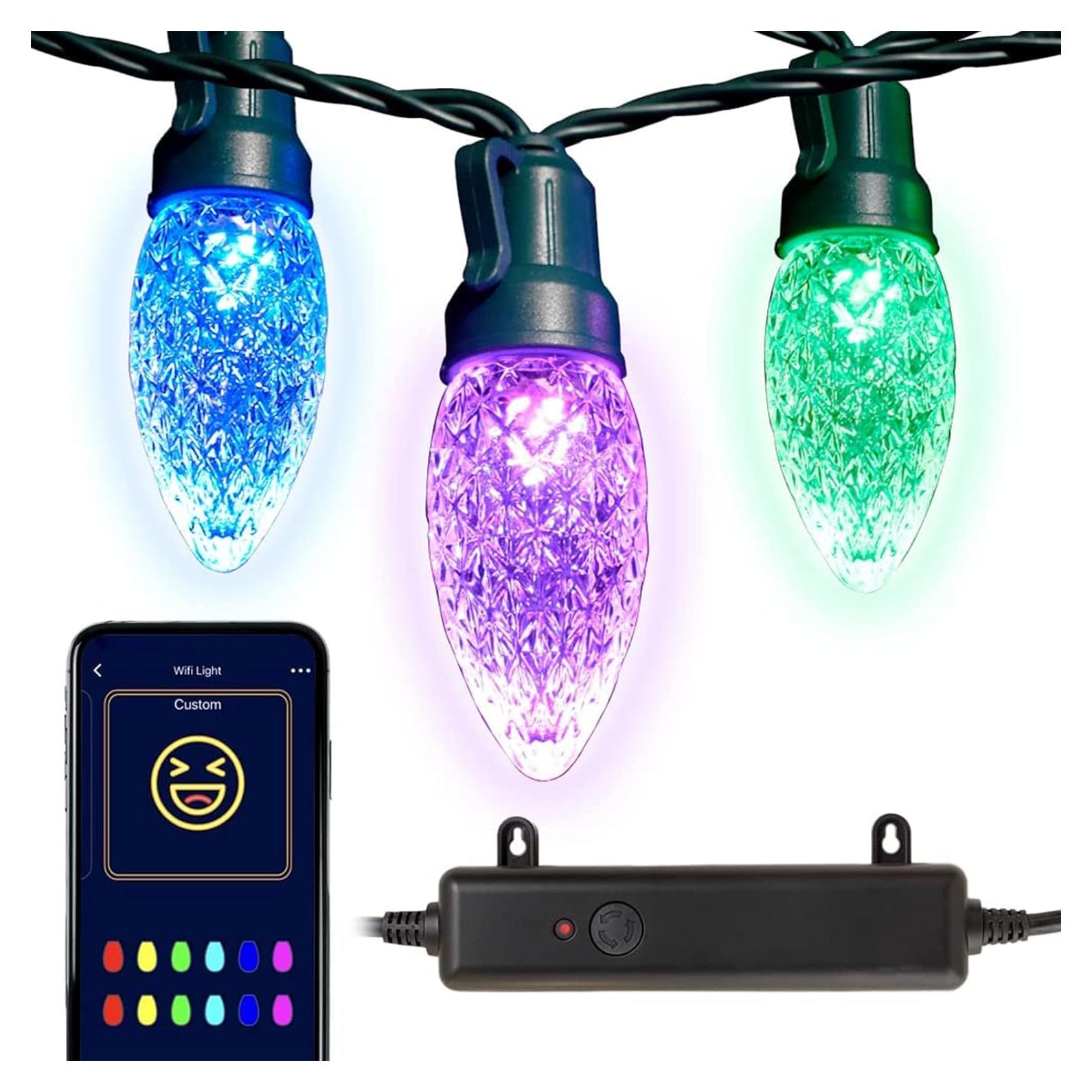 Luz de Cadena LED C9 RGB WiFi Novolink 12 Bombillas 3.35m