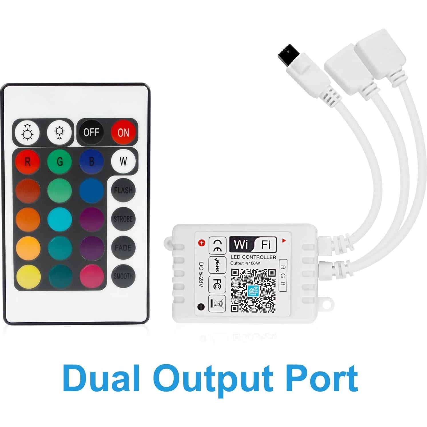 Controlador LED RGBZONE WiFi 24 teclas DC 5V/12V/24V