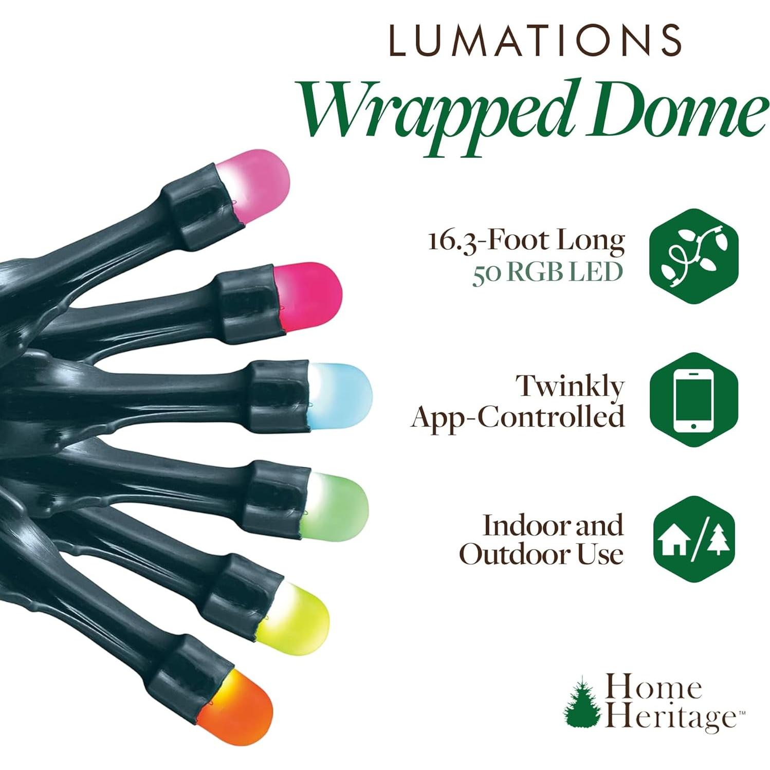 Cadenas de Luces LED RGB Home Heritage 16.3 pies para Interior/Exterior