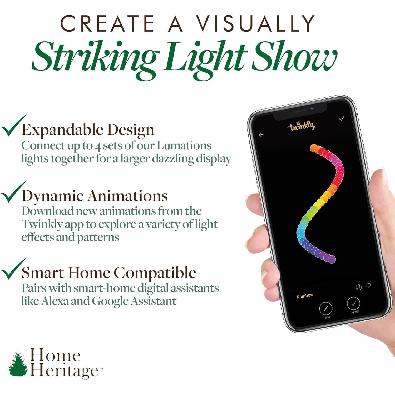 Cadenas de Luces LED RGB Home Heritage 16.3 pies para Interior/Exterior