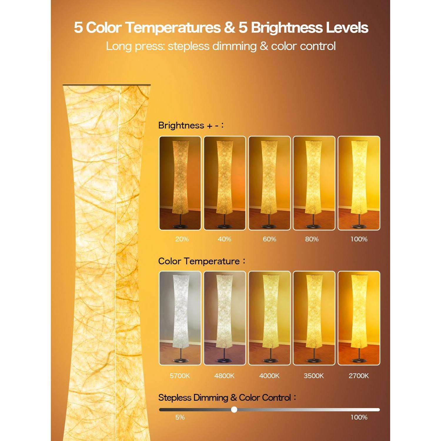 Lámpara de Pie LED BeaNet 150 cm RGB con Control Remoto