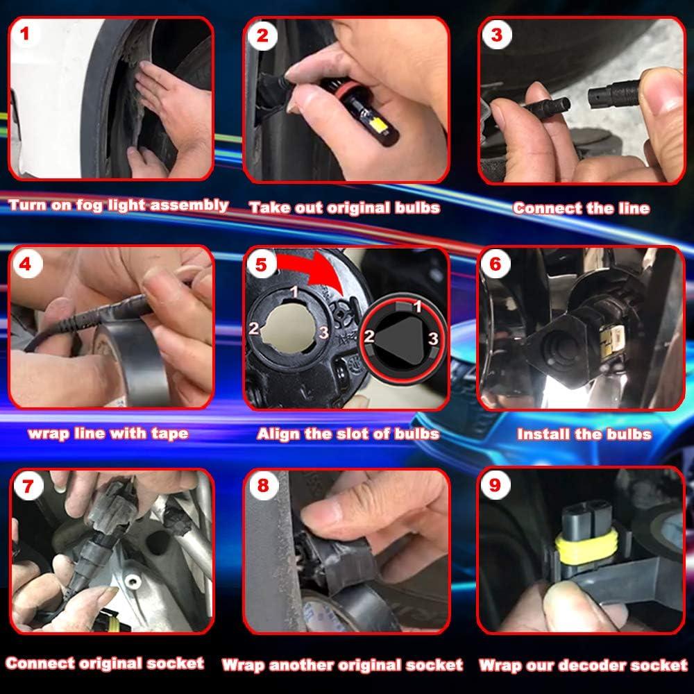 Bombillas LED de Niebla Multicolor HNNUY 9005 9006 1800LM