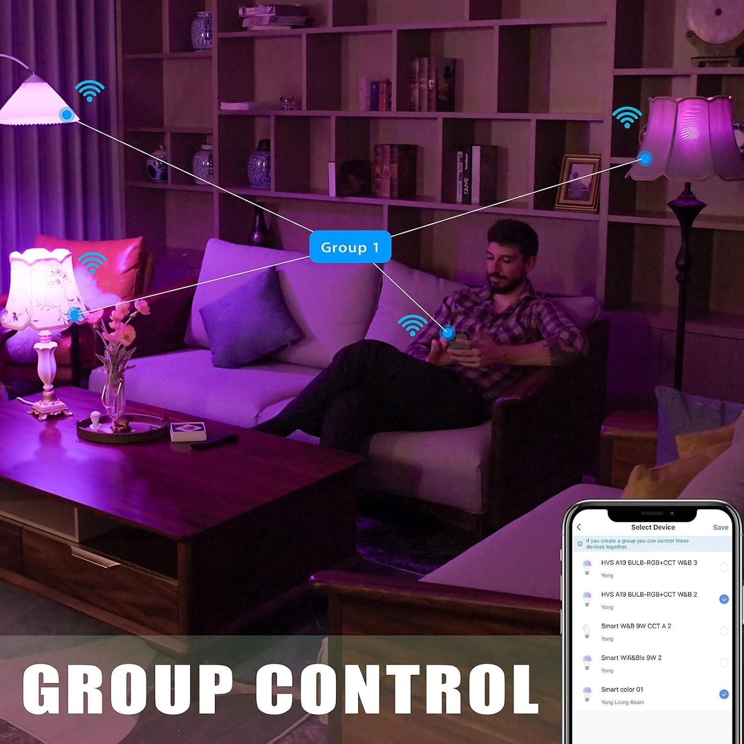 Bombilla Inteligente Homevenus HVS 9W RGBW E26 Regulable WiFi