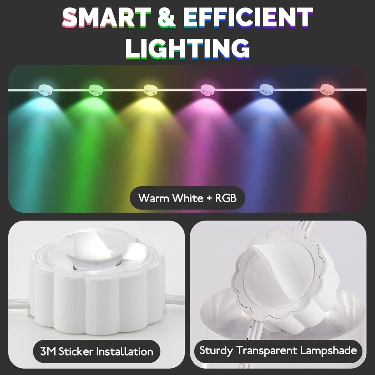 Luces de Cadena LED RGBW 30.48m GUATTINE para Exteriores IP67